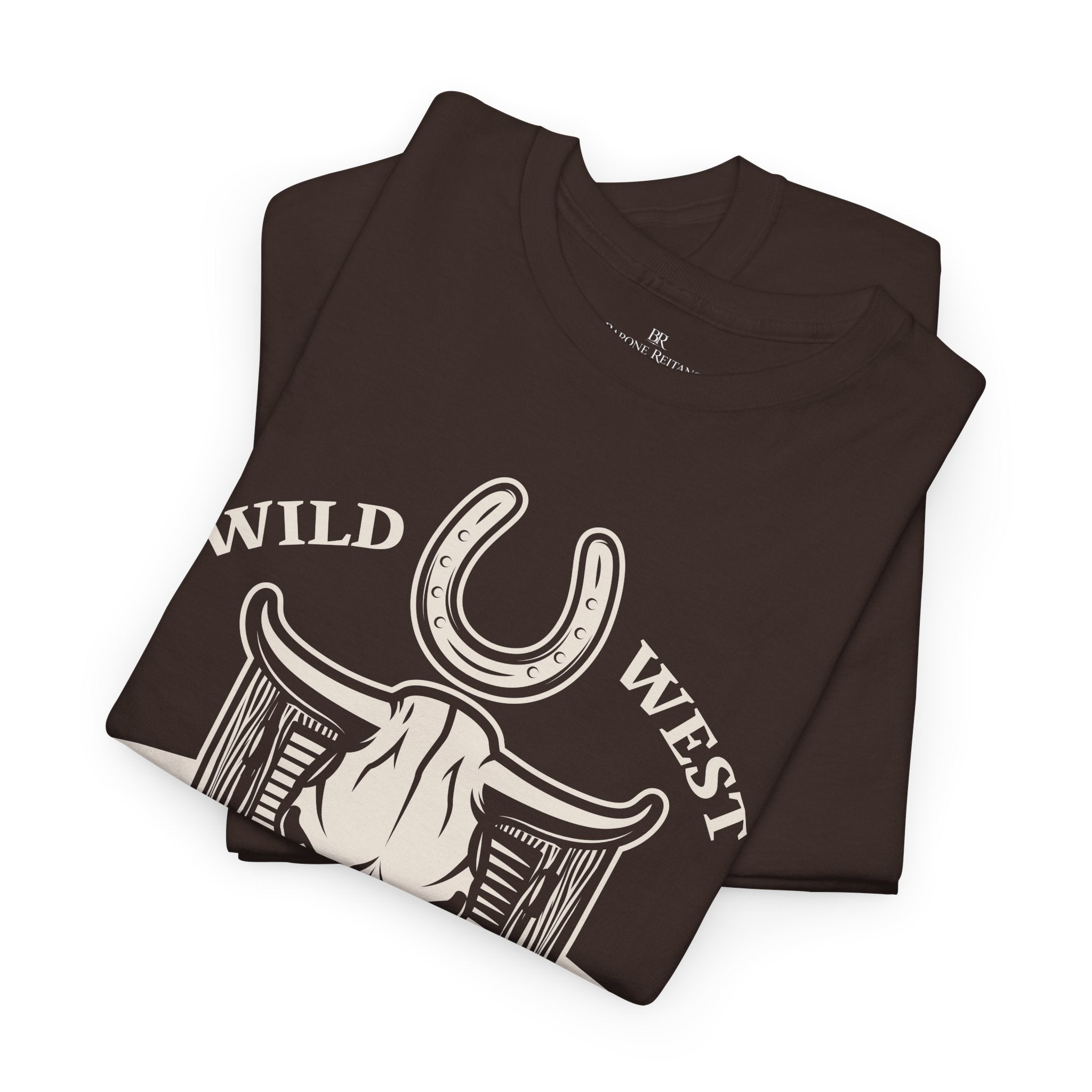 Rodeo Wild West T-Shirt  Western Skull & Horseshoe Tee