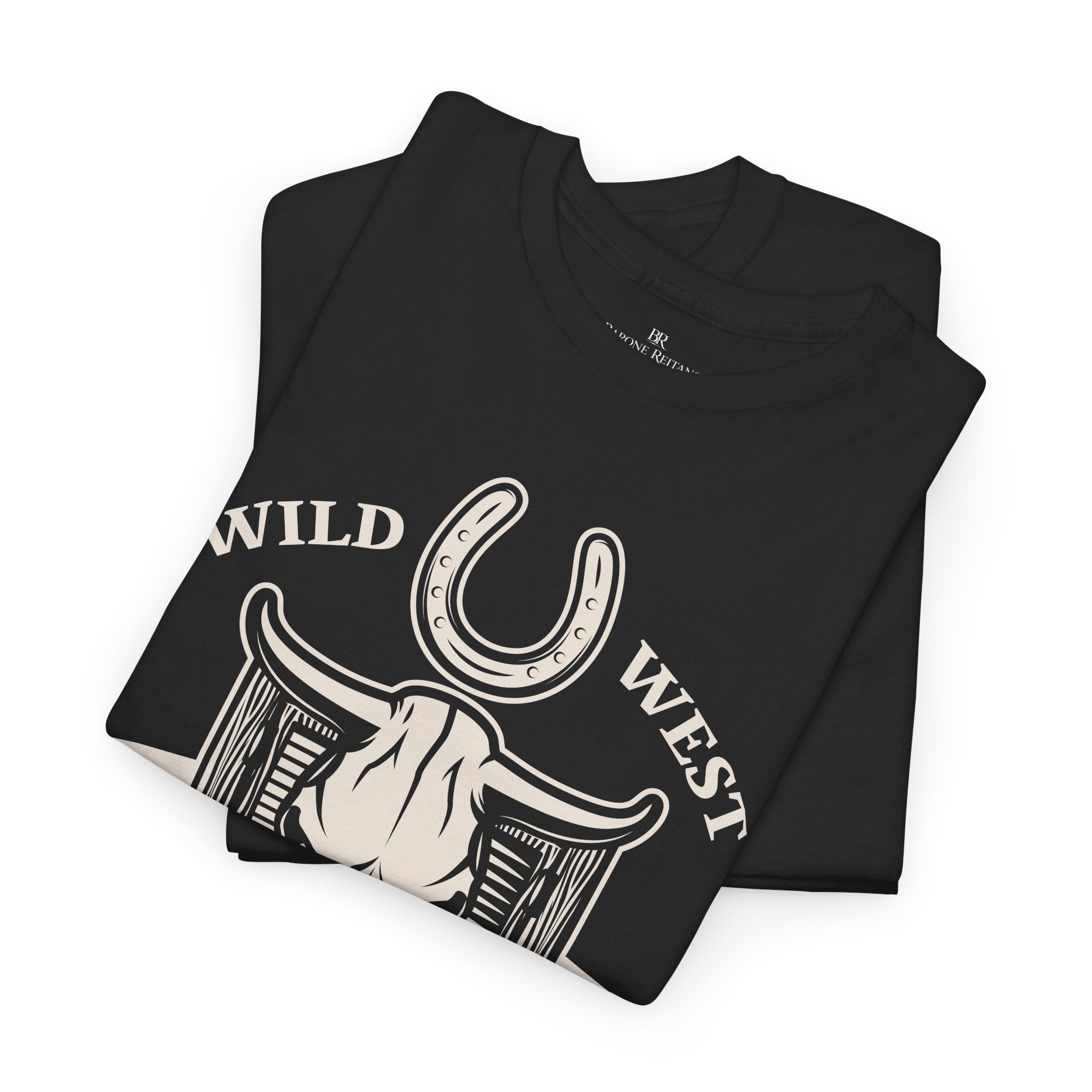 Rodeo Wild West T-Shirt  Western Skull & Horseshoe Tee