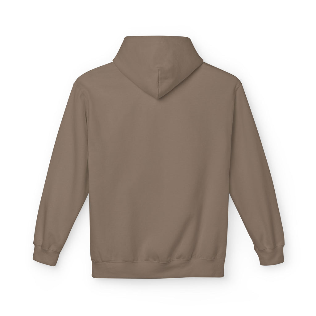 Minimal Crest Hoodie — Neutral Cozy Fleece Pullover