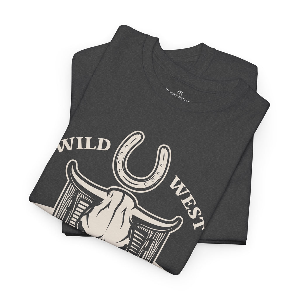 Rodeo Wild West T-Shirt  Western Skull & Horseshoe Tee
