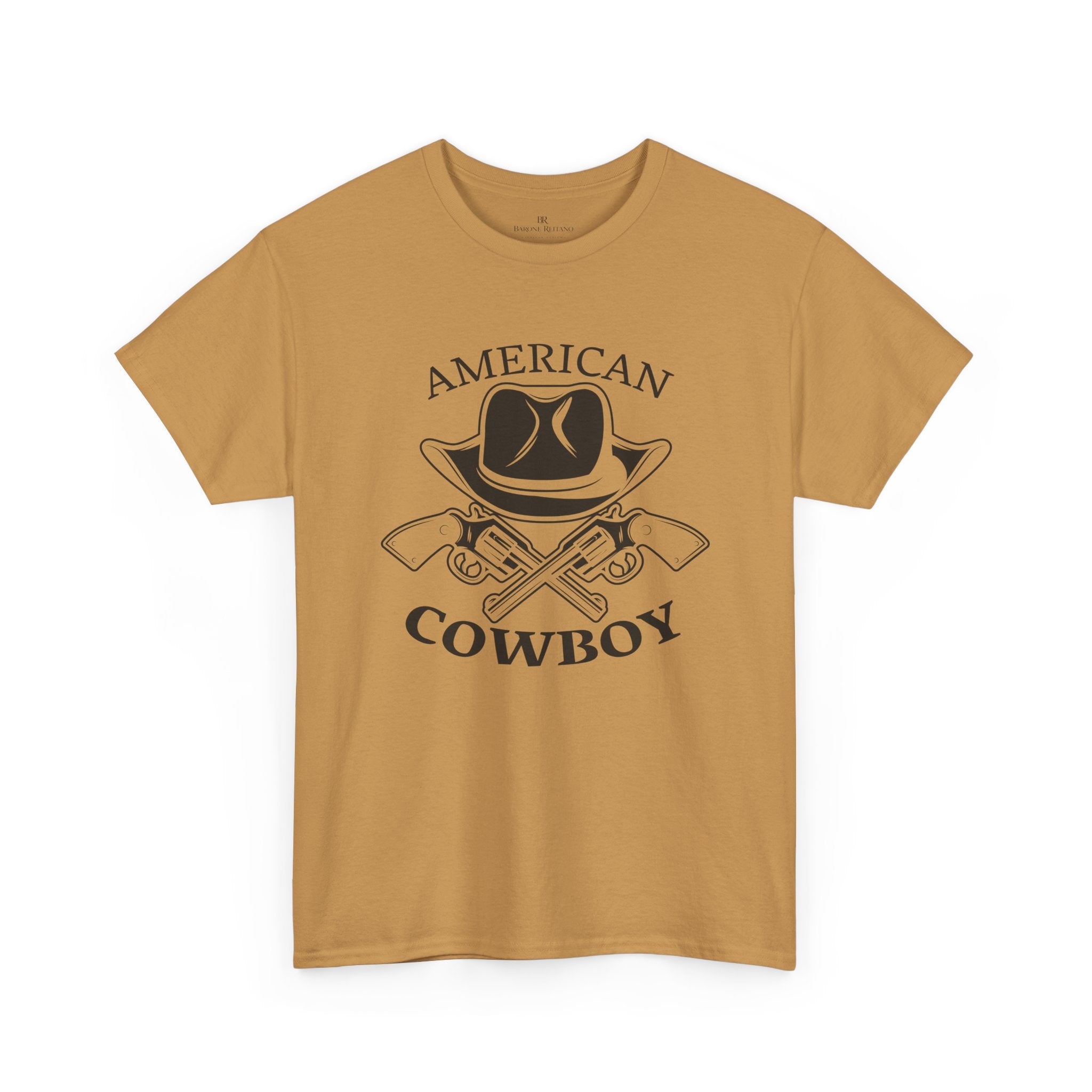 American Cowboy T-Shirt Vintage Western Hat & Crossed Pistols Graphic