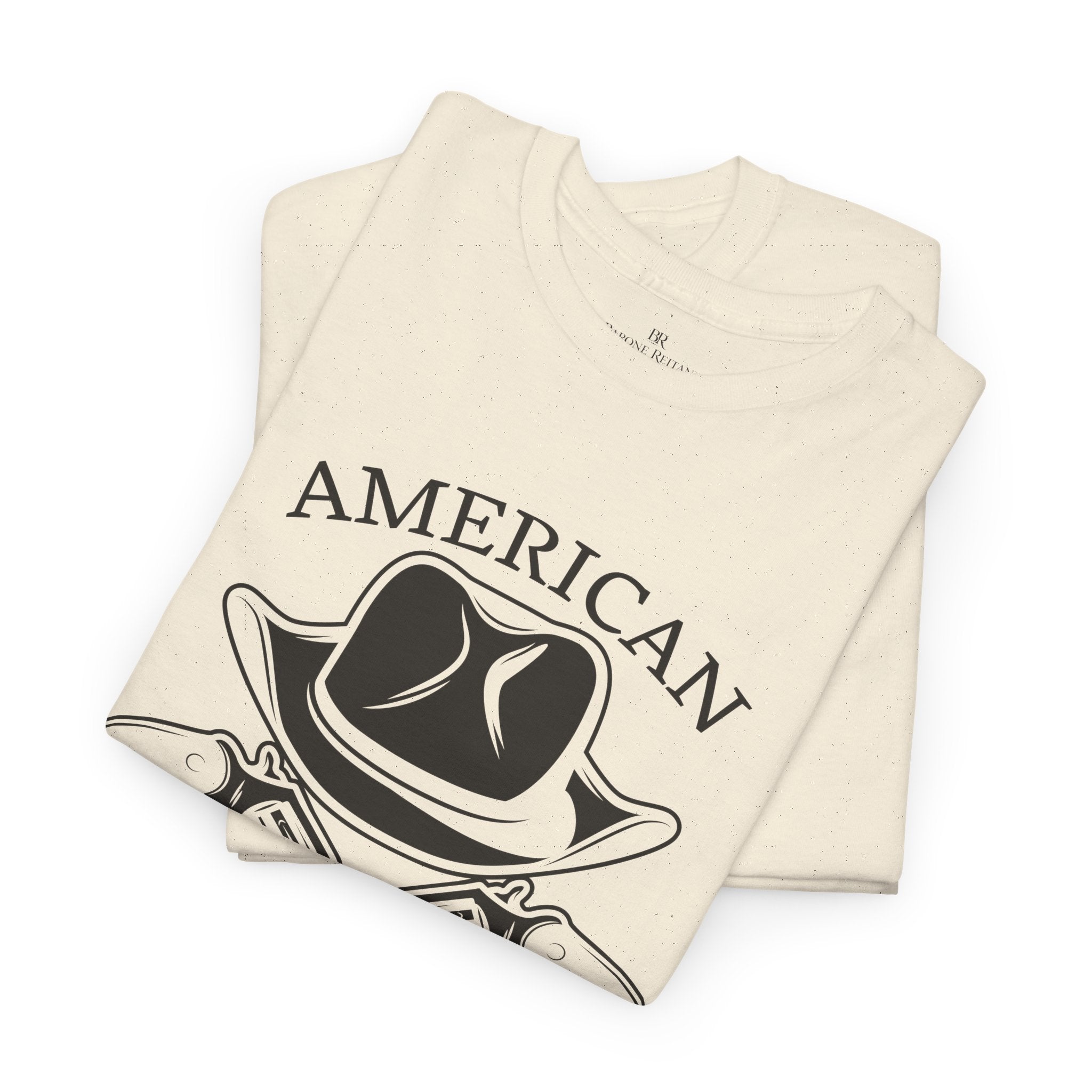 American Cowboy T-Shirt Vintage Western Hat & Crossed Pistols Graphic