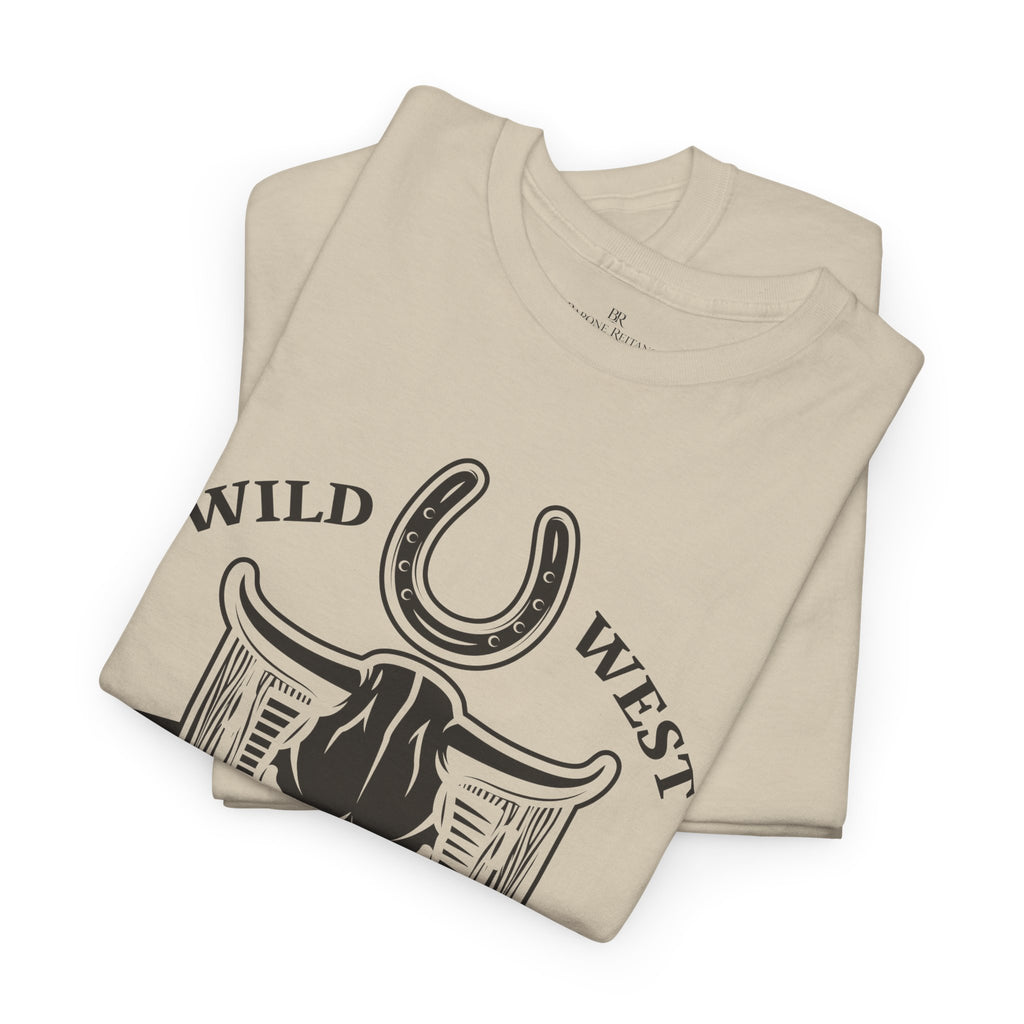 Rodeo Wild West T-Shirt  Western Skull & Horseshoe Tee