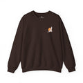 Minimal Sunrise Crewneck Sweatshirt  Small Sun & Feather Chest Graphic