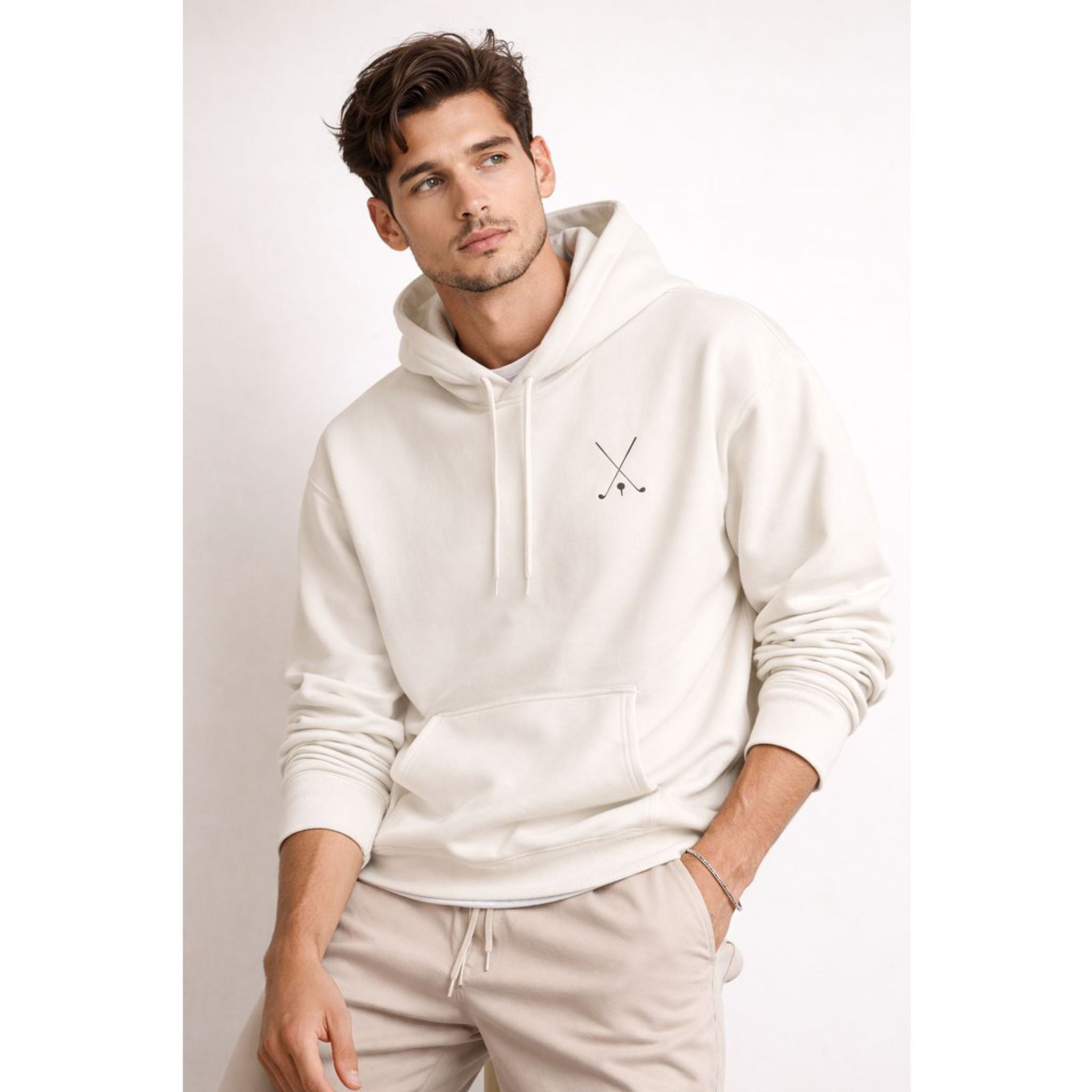 Minimalist Crossed Hockey Sticks Hoodie