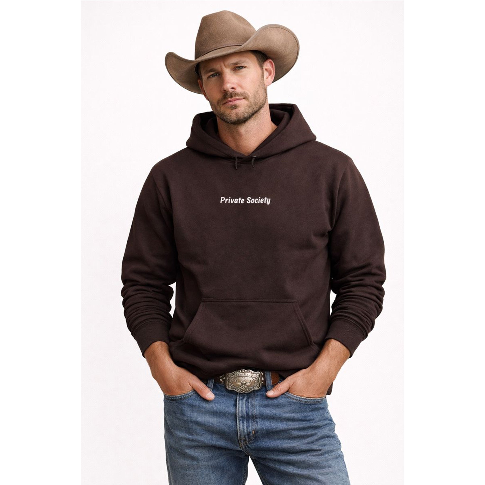 Minimal 'Artist & Sons' Brown Hoodie