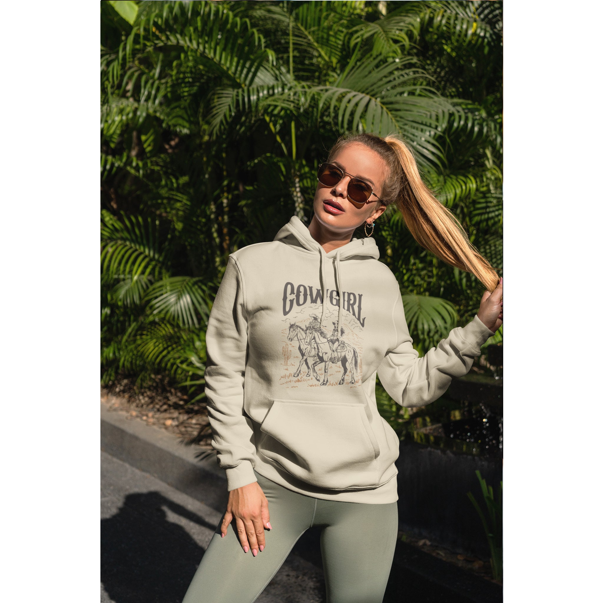 Cowgirl Horse Hoodie  Vintage Western Graphic Sweatshirt