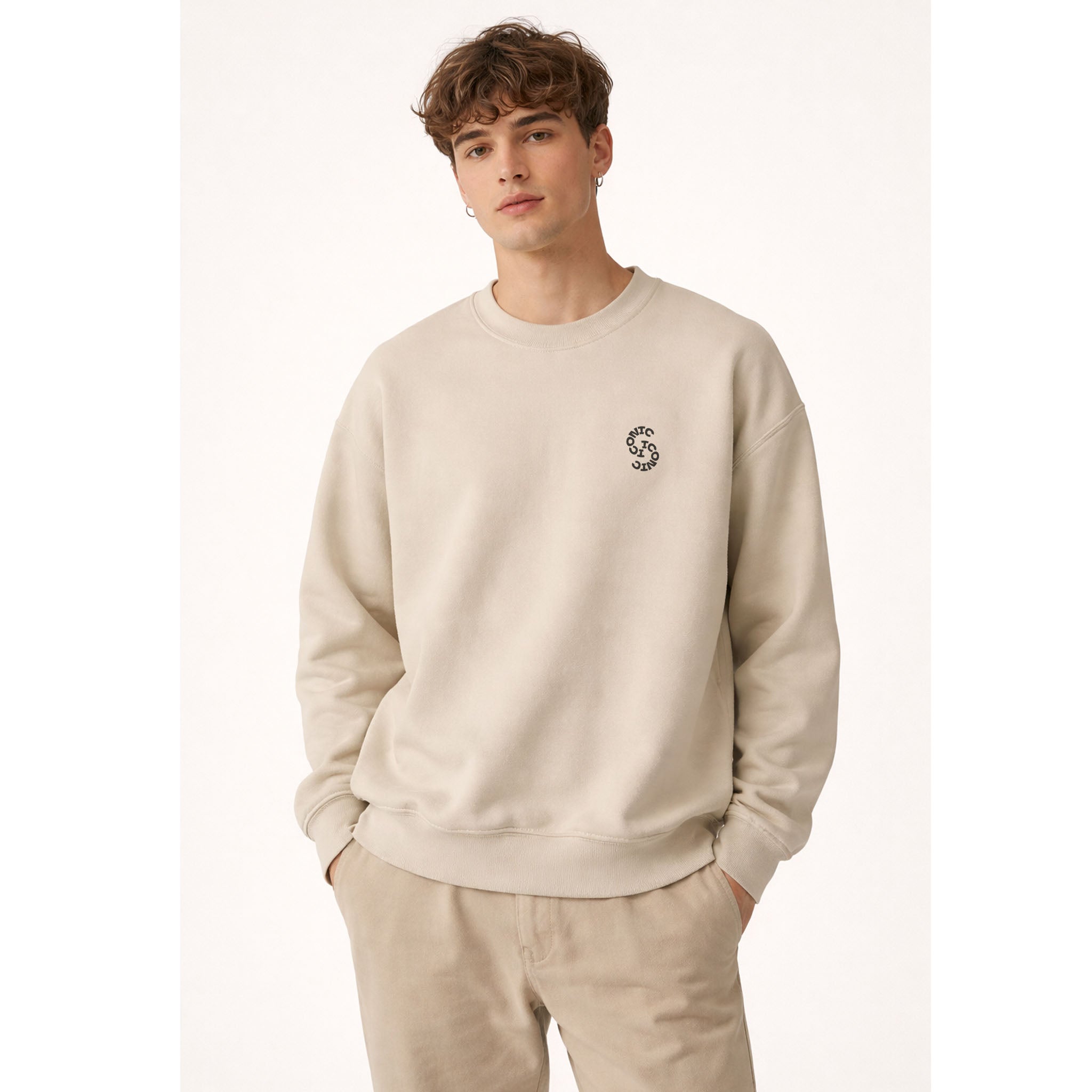 Minimalist Monogram 'Iconic' Crewneck Sweatshirt