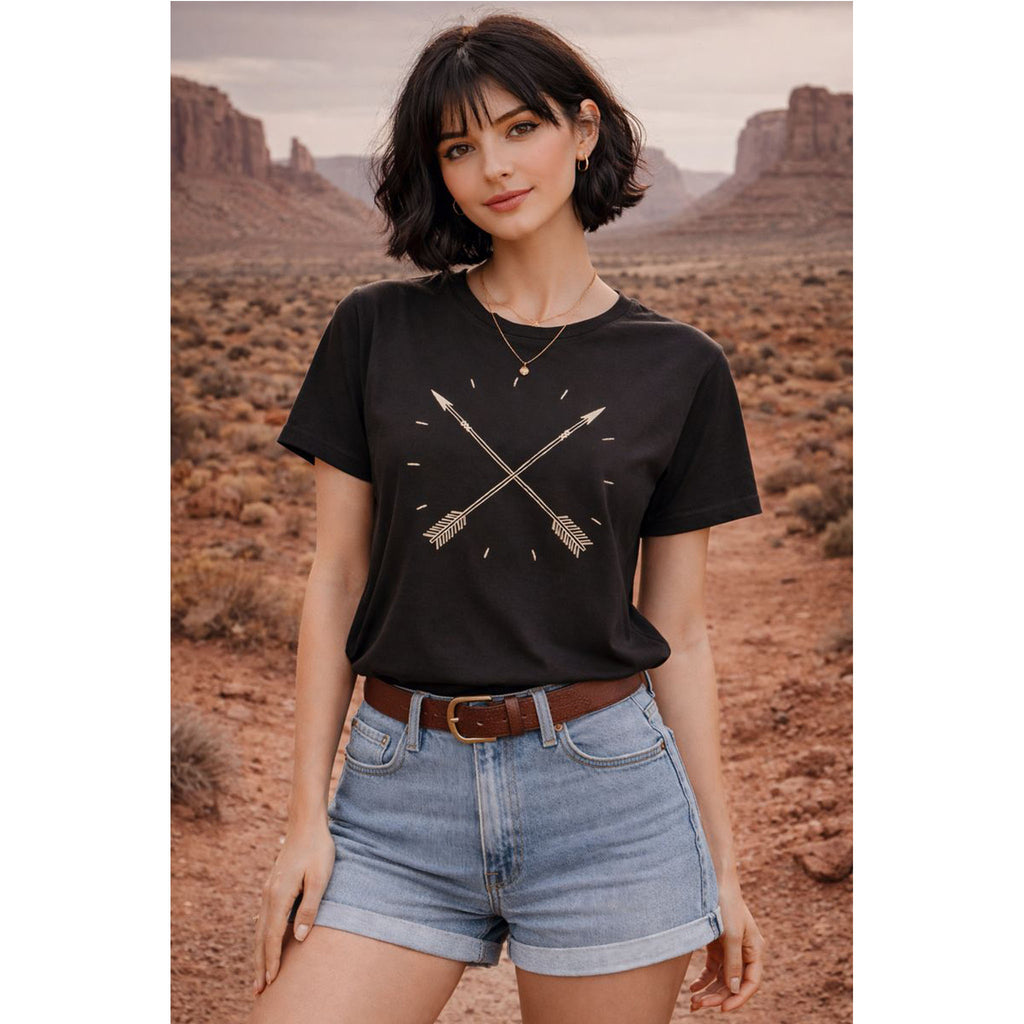 Crossed Arrows Graphic Tee  Rustic Boho Arrow Shirt
