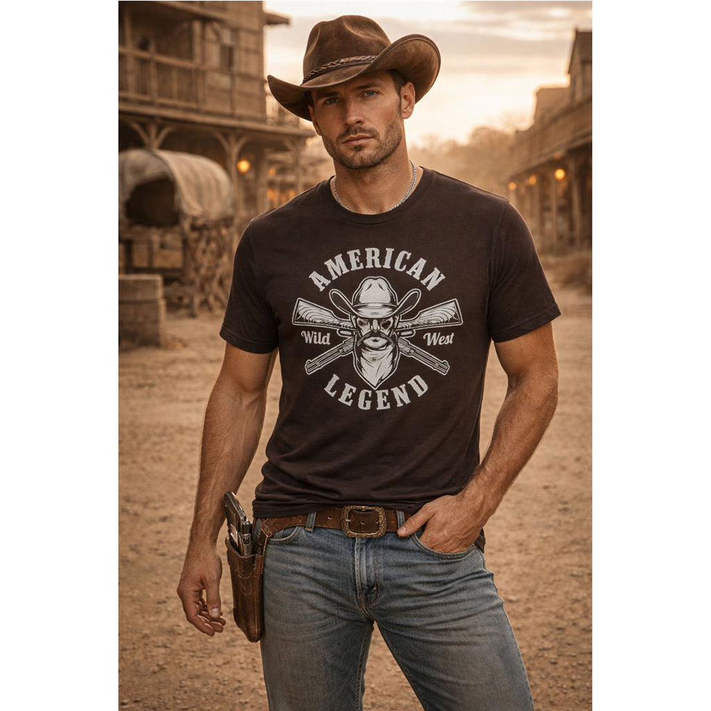 American Legend Cowboy T Shirt Wild West Graphic Tee Western Rider Shirt Vintage Cowboy Gift for Men