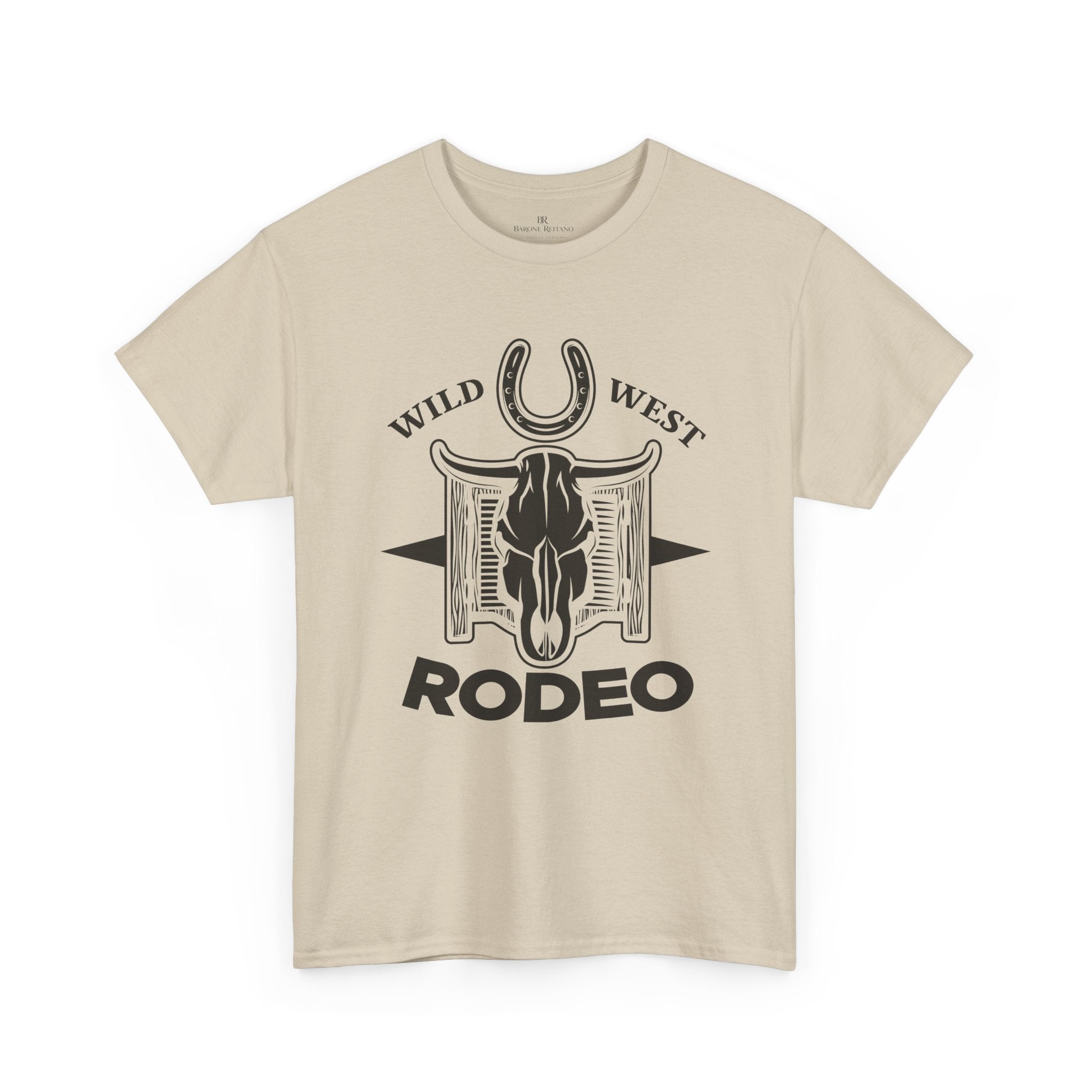 Rodeo Wild West T-Shirt  Western Skull & Horseshoe Tee