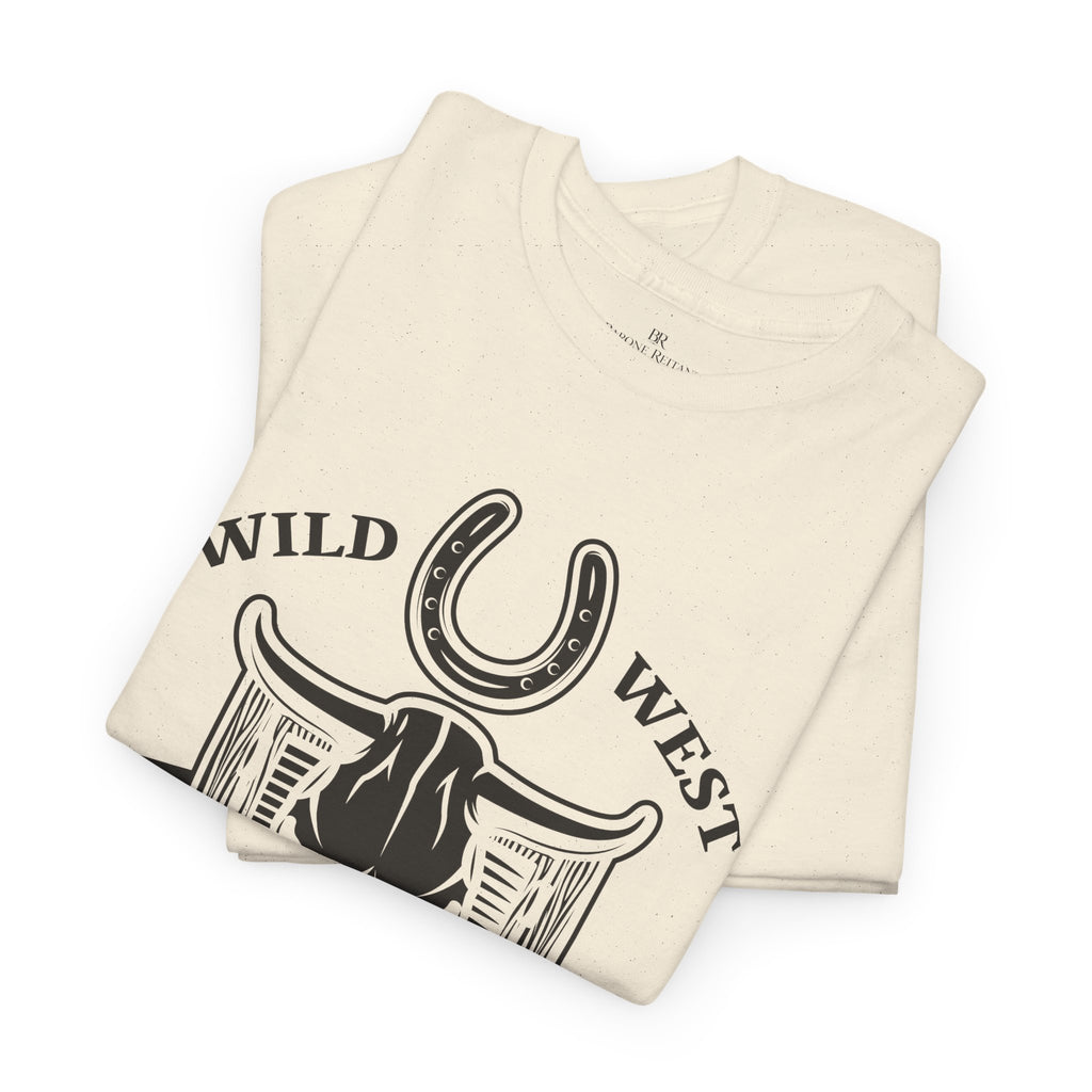 Rodeo Wild West T-Shirt  Western Skull & Horseshoe Tee