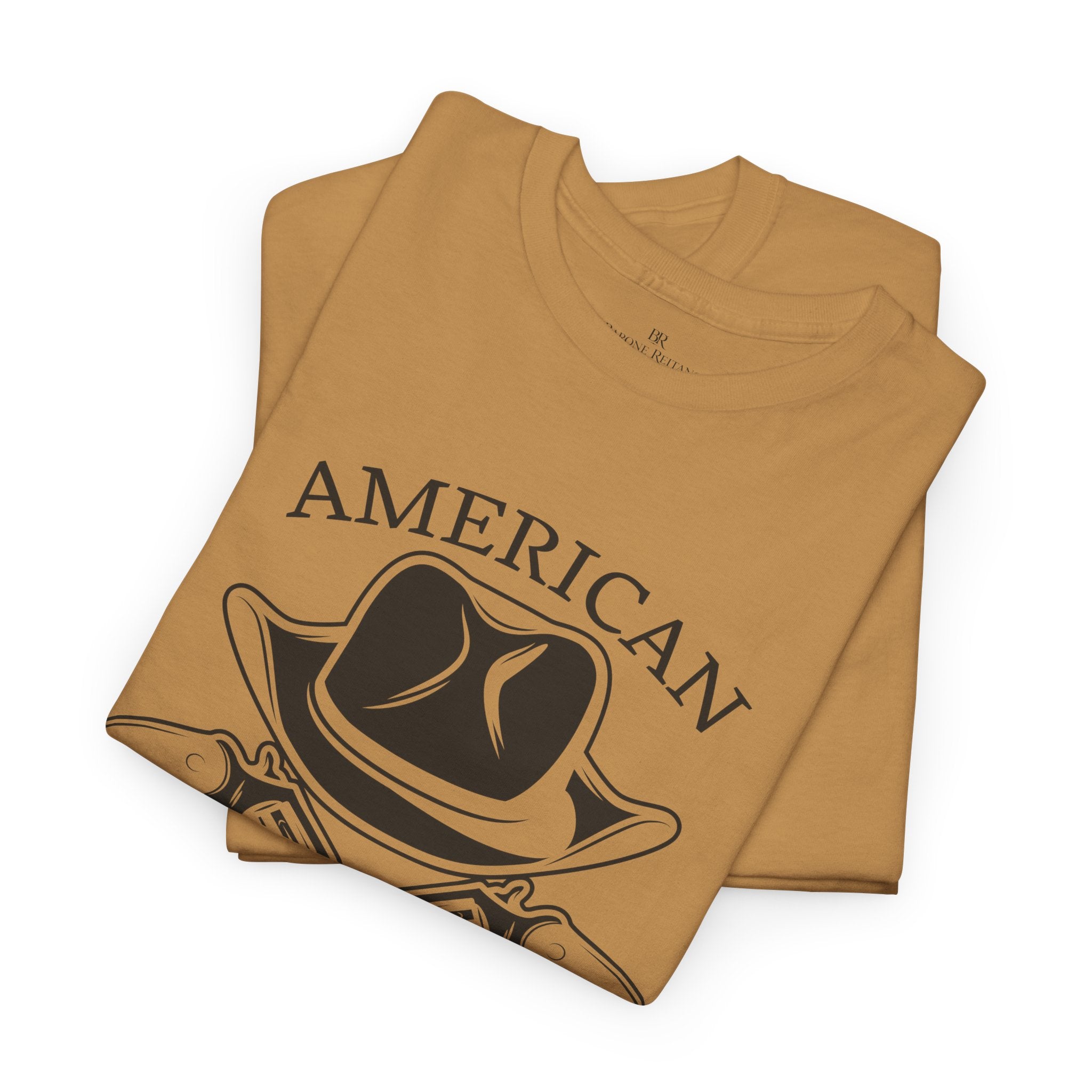 American Cowboy T-Shirt Vintage Western Hat & Crossed Pistols Graphic