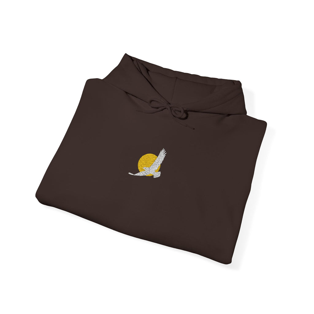 Embroidered Eagle Sun Minimal Hoodie